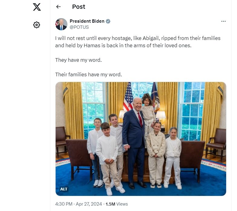 موضعگیری جدید «بایدن» درباره اسیران صهیونیست