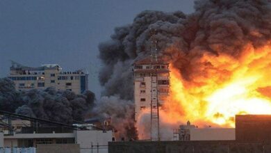 وأضرم الصهاينة النار في مستشفى كمال عدوان