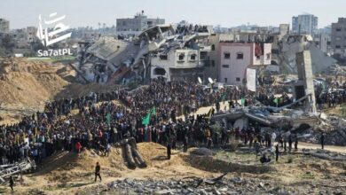 رالي فلسطيني واسع النطاق أمام منزل الشهيد سانفار لتقديم الأسرى