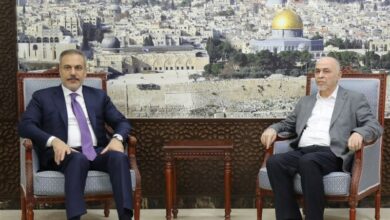 التقى اجتماع القيادة في حماس وزير الخارجية التركي