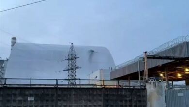 ضرب الطائرات بدون طيار الروسية هيكل الحماية النووية تشيرنوبيل