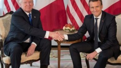 مكالمة هاتفية ترامب وماكون قبل اجتماع باريس