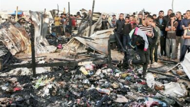 حرب غزة | قصف خيام اللاجئين الفلسطينيين في غزة