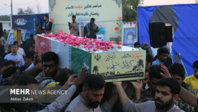 تشييع جثمان شهيد مجهول الهوية في قرية گرده صفي باقري /شهيد مجهول الهوية , تشييع , قرية , گرده صفي باقري , إيران