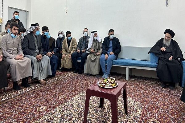 أحدث ظهور للسيد السيستاني يستقبل فيه جمعاً من المواطنين /آية الله السيستاني , المرجعية الشيعية , العراق , لقاءات , مناسبات دينية