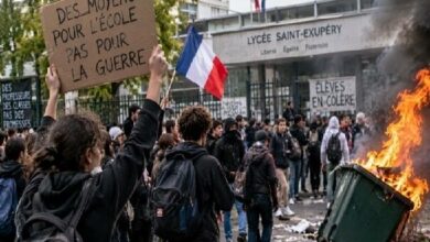 احتجاجات واسعة واشتباكات مع الشرطة تجتاح أوروبا من إيطاليا وبلجيكا إلى فرنسا وألبانيا / فرنسا , باريس , مظاهرات , غلاء المعيشة , احتجاجات