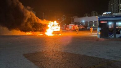 An explosion of a bus in Tel Aviv +Movie