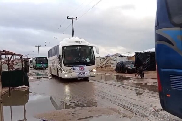 Red Cross vehicles entered the exchanges of prisoners in Rafah