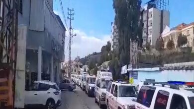 The arrival of the body of martyr Hashim Safi al -Din into the Hassineh Dirakanon