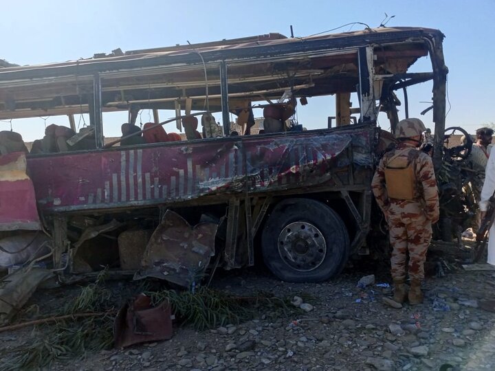 A roadside bomb blast in Balochistan, Pakistan