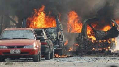 The explosion of a car in Tel Aviv