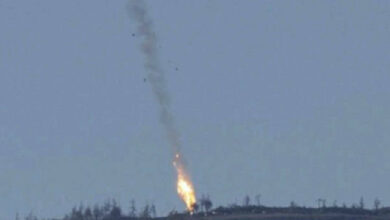 The fall of Russian military helicopter in Leningrad