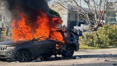 Zionist regime drone attack on a car in southern Lebanon+ movie