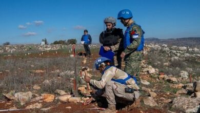 UNIFIL Transfers Cleared Minefield to Lebanese Army Near Blue Line /UNIFIL , Lebanon , Mine Clearing , Blue Line , Israeli Aggression