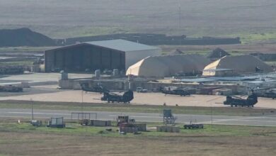 US Helicopter Forced to Land at Erbil Airbase in Iraq /US military , Iraq , Erbil , helicopter , emergency landing