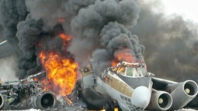 Plane Crashes and Catches Fire in North Carolina /plane crash , North Carolina , aviation accident , fire , regional airport