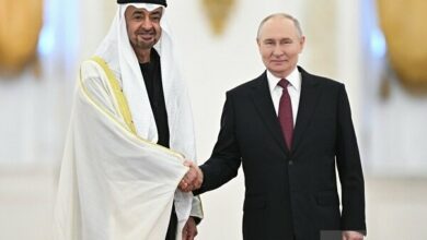 Putin Stresses Formation of Palestinian State as Key to Regional Stability During UAE Leader's Moscow Visit /Putin , UAE , Palestinian state , Middle East stability , Russia-UAE relations