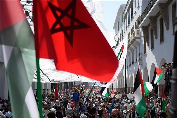 Solidarity Rally for Palestinians Held in Morocco's Capital /Morocco , Palestine Solidarity , Gaza Aid , Rabat Protest , Israeli Regime Actions