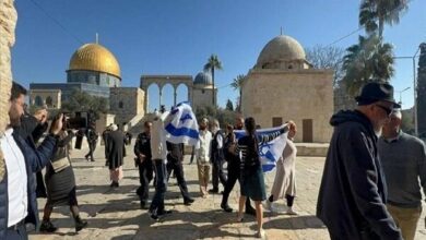 Zionist Settlers Storm Al-Aqsa Mosque on First Day of Ramadan /Al-Aqsa Mosque , Ramadan , Zionist settlers , West Bank , Israeli army