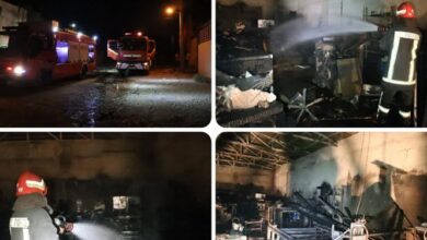 آتشسوزی گسترده انبار چوب در شیراز