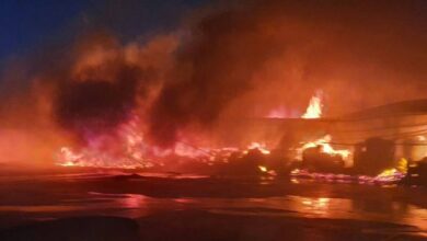 آتشسوزی ۳ سوله لوازم یدکی در کهریزک + فیلم