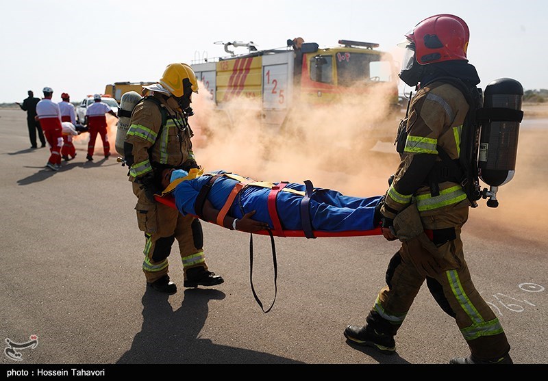 تمرین طرح اضطرار در فرودگاه بینالمللی شهید دستغیب شیراز + فیلم