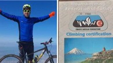 فتح قله آرارات ترکیه توسط دوچرخهسوار نیشابوری