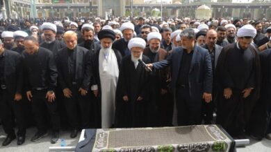 پیکر همسر آیتالله اراکی در قم تشییع شد