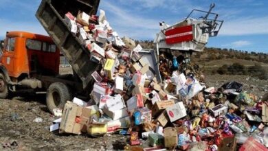 کشف و معدومسازی ۲ هزار و ۵۰۰ کیلو مواد غذایی فاسد در اسفراین