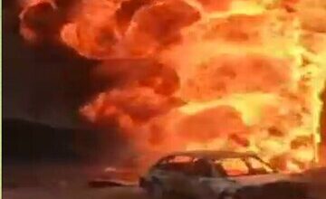 آتشسوزی در خط لوله نفت حوالی روستای کشار