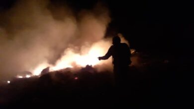 آتشسوزی ۴ هزار تن کاه و کلش در روستای «کروندان» دهگلان