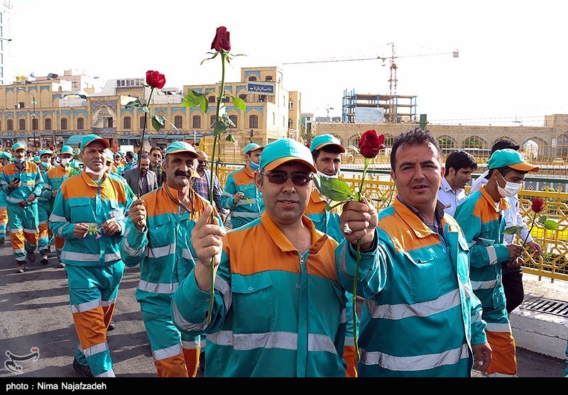 بدرقه کاروان ۱۰۰۰ نفری شهرداری مشهد در اربعین حسینی