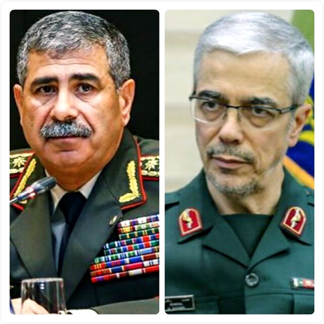 رایزنی سرلشکر باقری و وزیر دفاع جمهوری آذربایجان درباره مسائل امنیتی و نظامی منطقه