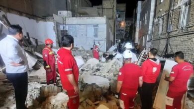 ریزش ساختمانی در ملارد| اعزام سگ زنده یاب برای یافتن 5 مفقودی احتمالی