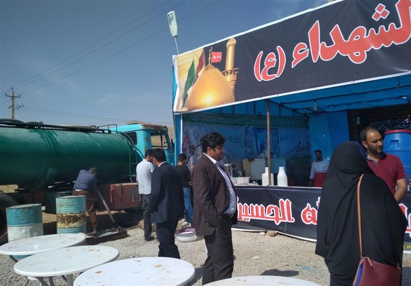 ساخت و تجهیز موکبهای ثابت در نزدیکی مرز چذابه خوزستان+فیلم