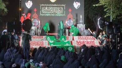 عزاداری دختران مشهدی پای سفره حضرت رقیه(س)+تصاویر