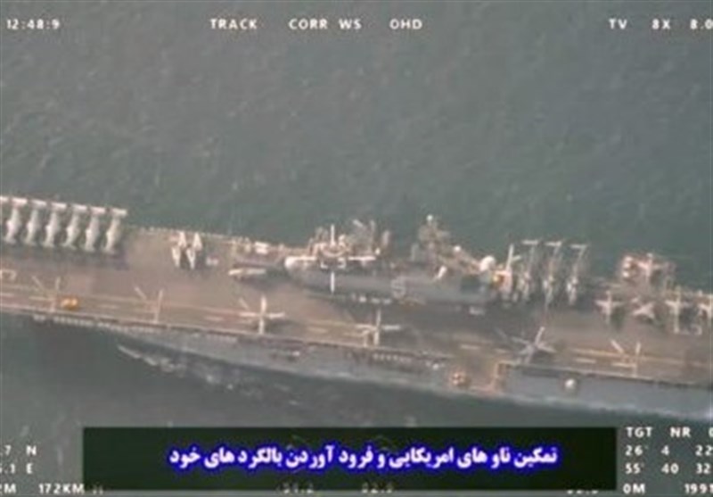 نمایش آخرین رصد ناو بالگردبر آمریکایی در مجمع فرماندهان سپاه