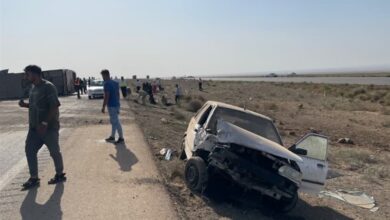 تصادف زنجیرهای ۱۰ خودرو در محور بیرجند – قاین