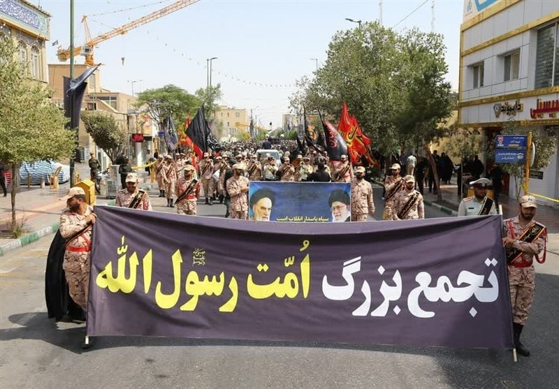 دسته عزاداری و اجتماع عظیم نیروهای مسلح استان قم برگزار شد + تصاویر