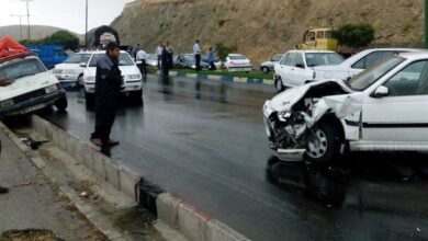 ۱۶ مصدوم در تصادف زنجیرهای در زرینشهر اصفهان