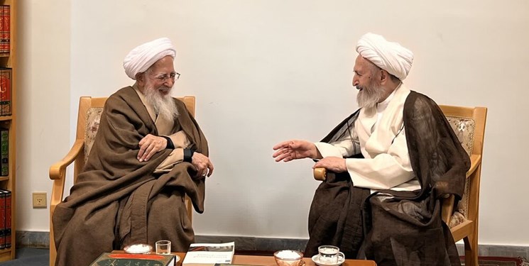 آیتالله جوادی آملی به دیدار آیتالله سبحانی رفت