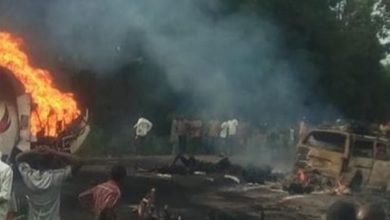 انفجار تانکر سوخت در جاده حسینآباد سنندج/ راننده در آتش سوخت