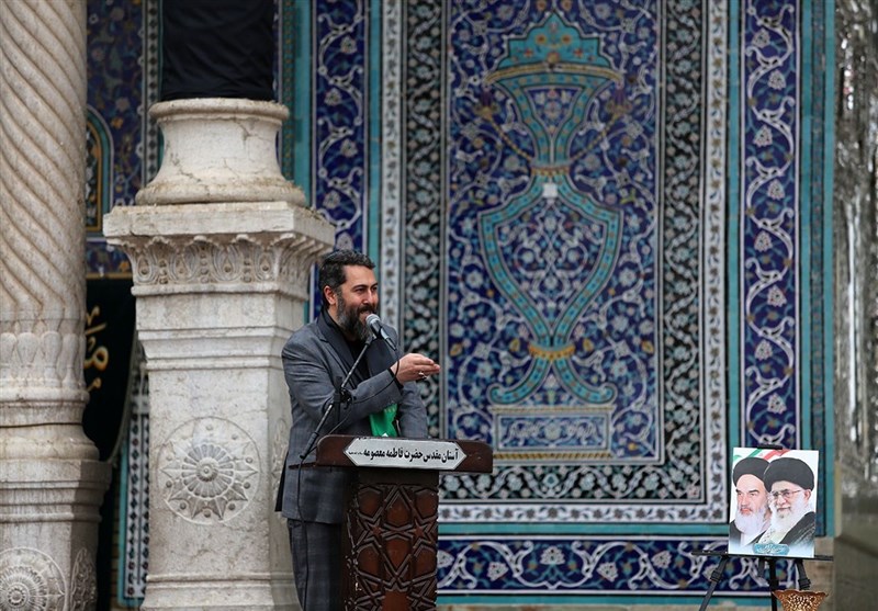 برگزاری آیین تعویض پرچم گنبد حرم حضرت معصومه (س) + فیلم