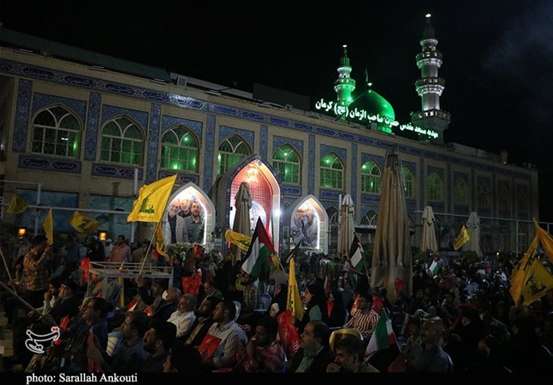 جشن پیروزی مقاومت در جوار مزار حاج قاسم/ طنین “مرگ بر اسرائیل” از پایتخت مقاومت + فیلم و تصاویر