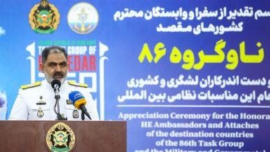 دریادار ایرانی: ما و کشورهای مقصد ناوگروه ۸۶ به تهدیدات و تحریمها توجهی نکردیم