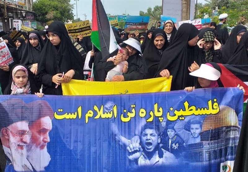 راهپیمایی مادران بوشهری در محکومیت کودککشی صهیونیستها + فیلم و تصاویر