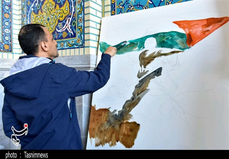 آغاز رویداد هنری «منالقدس الیالقدس» در حرم مطهر رضوی + تصویر