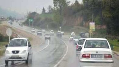 باران جادههای کرمانشاه را لغزنده کرد