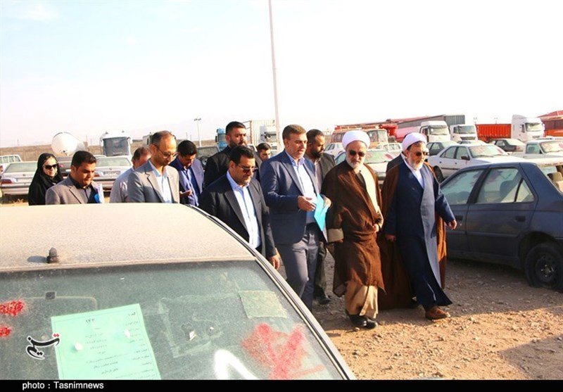 بازدید معاون اول قوه قضائیه از پارکینگ خودروهای شورای هماهنگی مبارزه با مواد مخدر کرمان + تصاویر