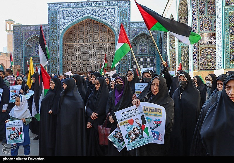 تجمع اردبیلیها در محکومیت اسرائیل/ آذربایجان سوخت هواپیماهای اسراِئیل را تأمین نکند + تصاویر